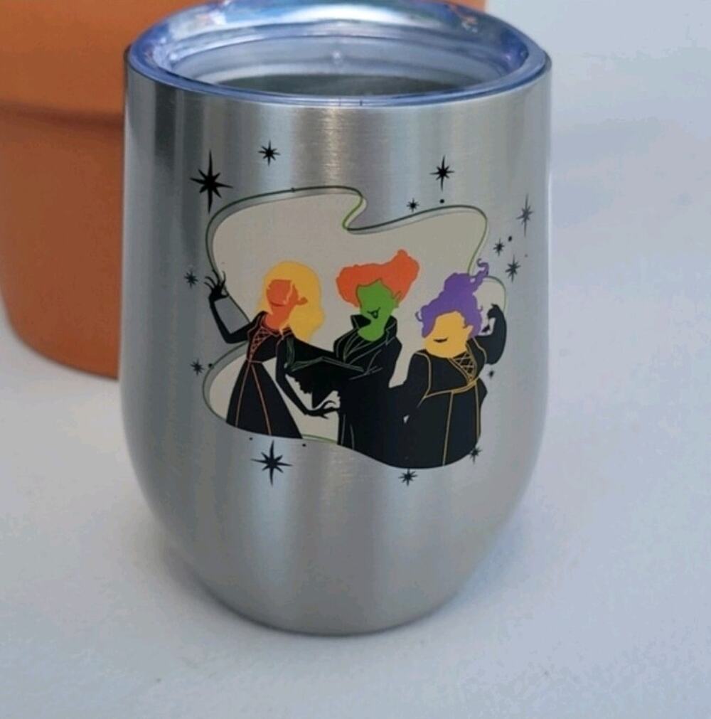 Disney Hocus Pocus Sanderson Sisters Stainless Steel Wine/Coffee Mug with Lid